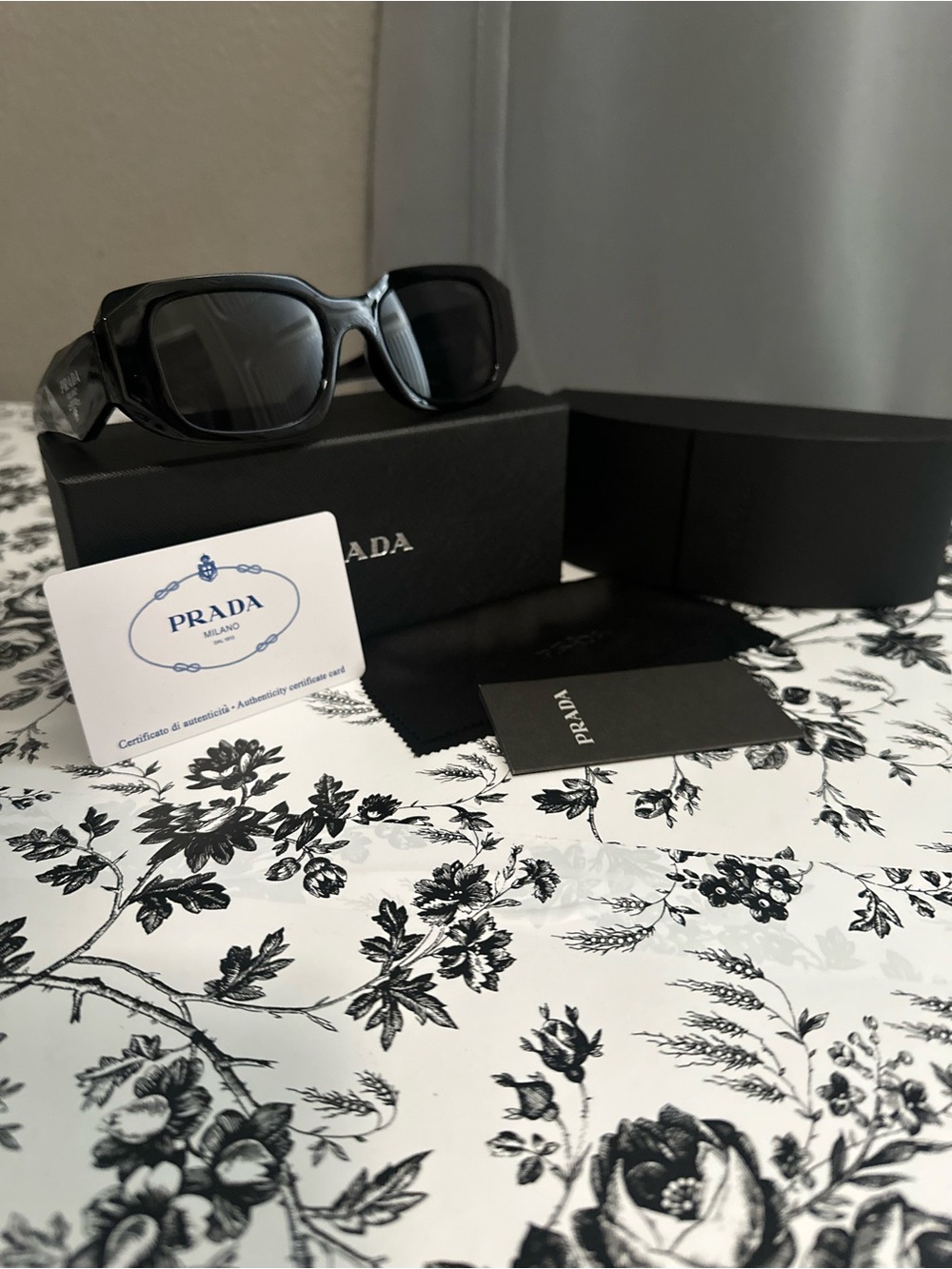 Prada Black Men’s Wraparound Sunglasses
